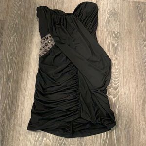 Black sexy strapless dress